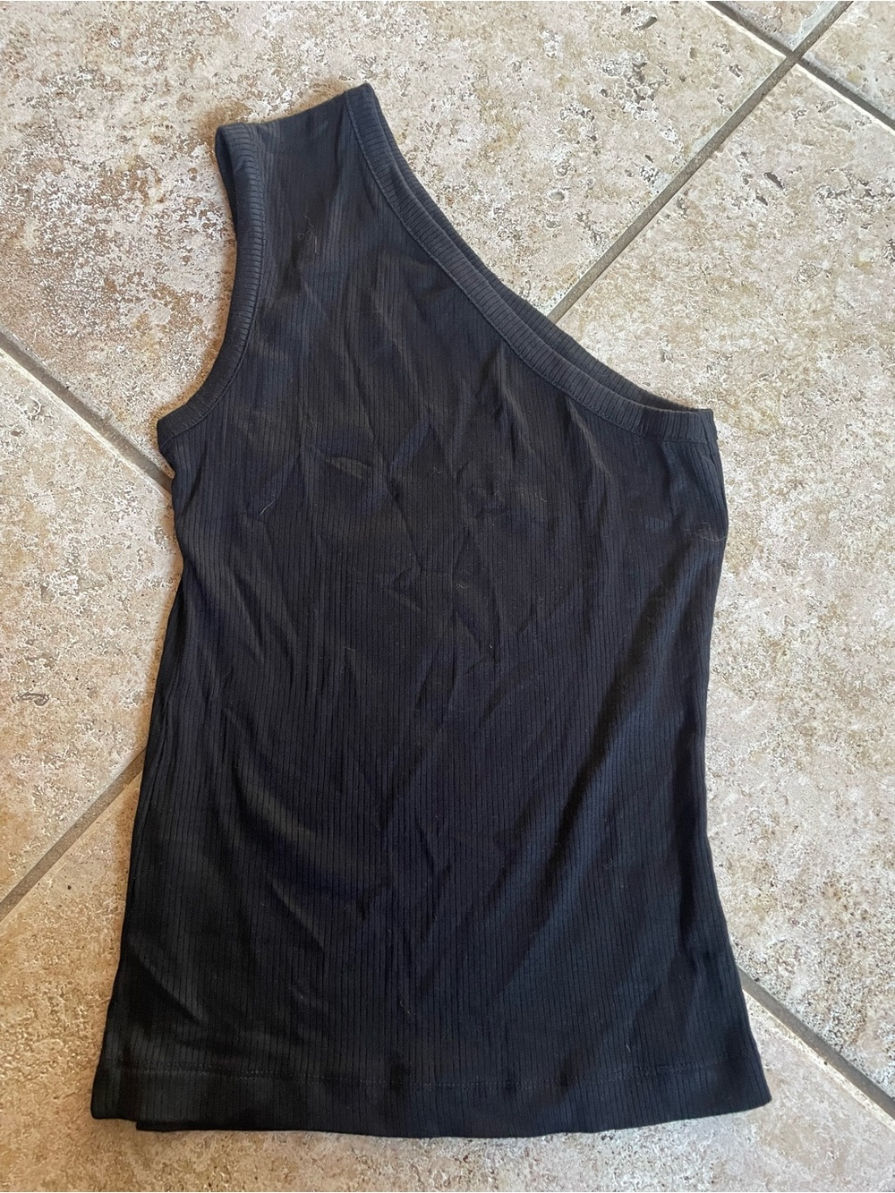 Vici Black Ribbed Off-Shoulder Top
